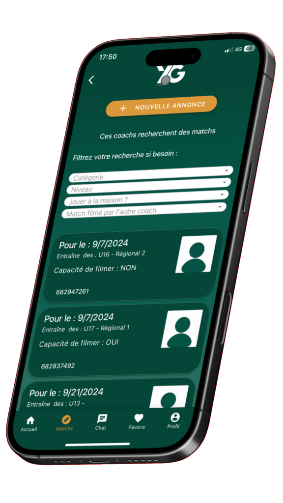Trouvez vos matchs amicaux